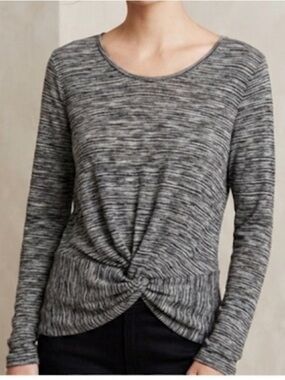 MICHAEL STARS Early 2000’s Marled Knot Front Long Sleeve Top OS